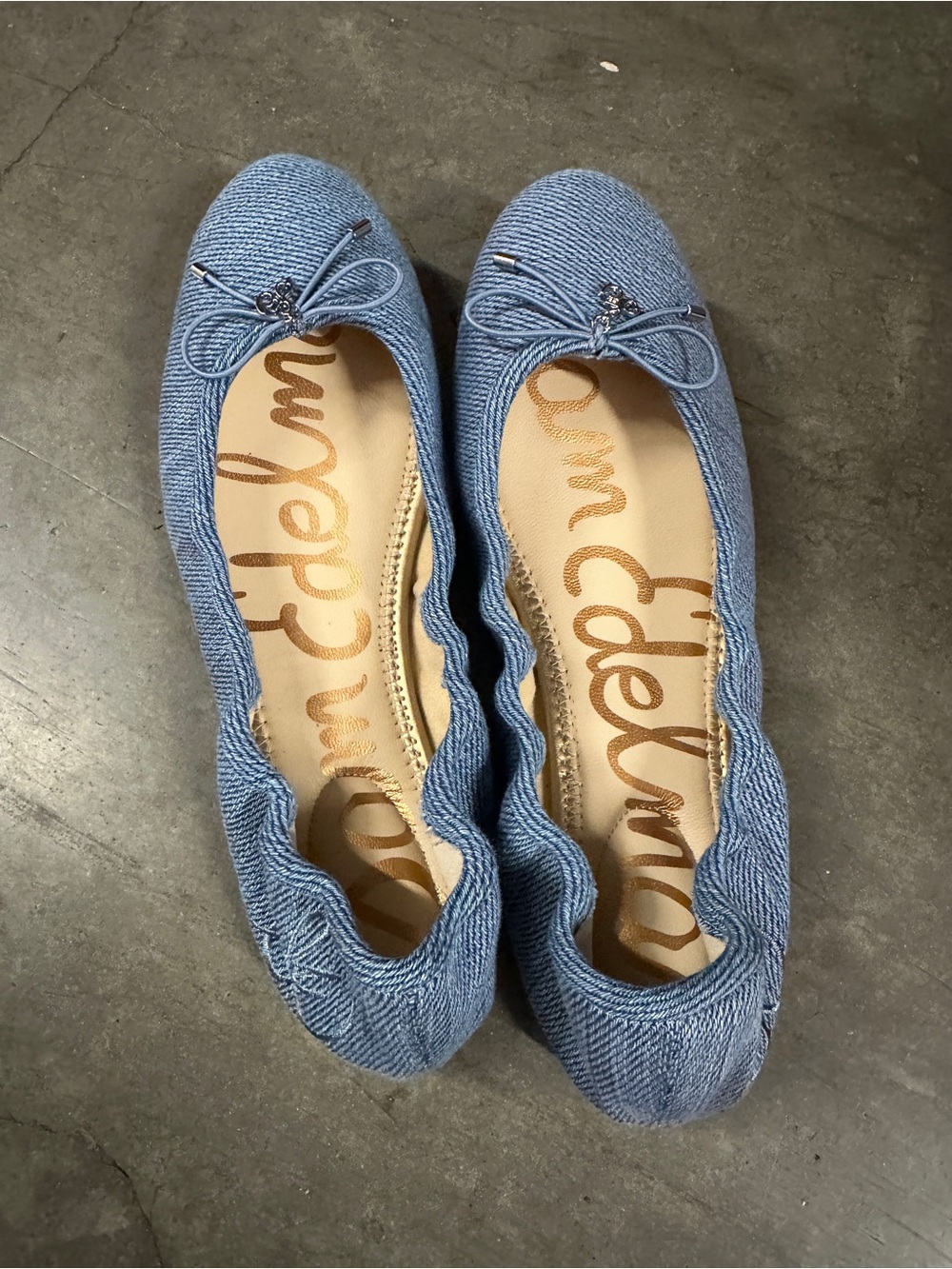 Sam Edelman Blue Denim Ballet Flats